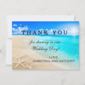 Zeester Bestemming Strand Huwelijk Dank Je Kaart (Voorkant)