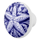 Zeester Blauw en Wit Zee Star Ocean Beach House Keramische Knop (Rechts)