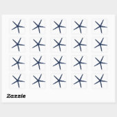 Zeester Blauw Glitter Glans Patroon Vieringen Vierkante Sticker (Vel)
