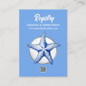 Zeester blauw wit zilver nautische chique register informatiekaartje (Voorkant)