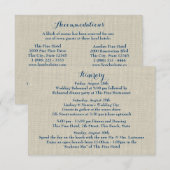 Zeester Blauwe Hydrangea Bruiloft Trouwroute Informatiekaartje (Voorkant / Achterkant)