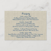 Zeester Blauwe Hydrangea Bruiloft Trouwroute Informatiekaartje (Voorkant)