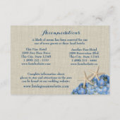 Zeester Blauwe Hydrangea Bruiloft Trouwroute Informatiekaartje (Achterkant)