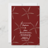 Zeester Bourgogne Rode Strand Bestemming Bruiloft Kaart (Voorkant)