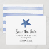 Zeester | Bruiloft in de oceaan Save The Date Kaart (Voorkant / Achterkant)