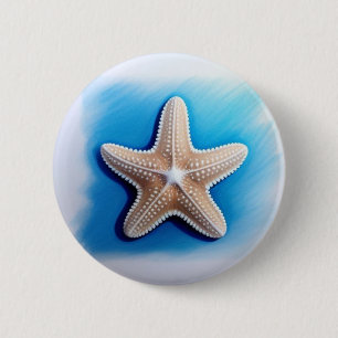 Zeester Crayon Tekening Ronde Button 5,7 Cm