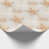 Zeester Cream Zand Ivoor Strand Bruiloft Cadeaupapier (Hoek)