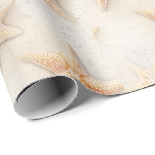 Zeester Cream Zand Ivoor Strand Bruiloft Cadeaupapier (Rol Hoek)