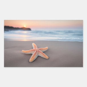 Zeester Die op een Strand Liggen Rechthoekige Sticker