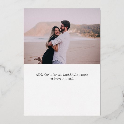 Zeester Elegant Ocean Beach BRUILOFT ROOS GOLD V3 Folie Uitnodiging (Achterkant)