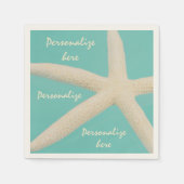 Zeester elegante oceaan moderne strand zeegroen cr servet (Voorkant)