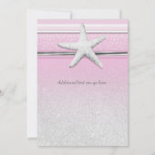 Zeester Elegante Strand Roze Sweet 16 Uitnodiginge Kaart (Achterkant)