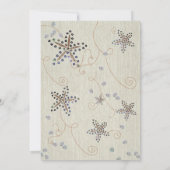 Zeester Elegantie Strand Linnen Trouw Uitnodiging (Achterkant)