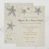 Zeester Elegantie Strand Linnen Trouw Uitnodiging (Voorkant / Achterkant)