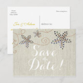 Zeester Elegantie Strand SAVE THE DATE Ansichtkaar Aankondigingskaart (Voorkant / Achterkant)