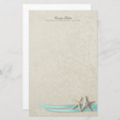 Zeester en Aqua Lint Briefpapier (Voorkant / Achterkant)