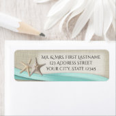 Zeester en Aqua Lint Etiket (Insitu)