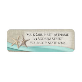 Zeester en Aqua Lint Etiket