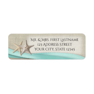 Zeester en Aqua Lint Etiket