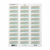 Zeester en Aqua Lint Etiket (Full Sheet)
