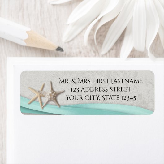 Zeester en Aqua Lint Grijs Etiket (Insitu)