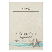 Zeester en Aqua Ribbon Place Card Kaart (Voorkant)