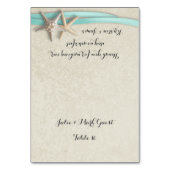 Zeester en Aqua Ribbon Place Card Kaart (Voorkant)