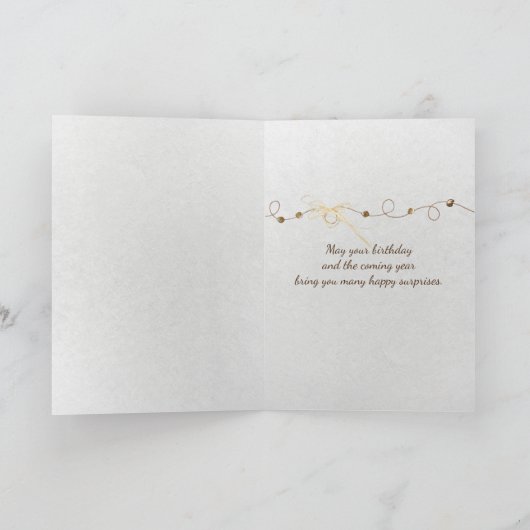 zeester en bericht in een flessenverjaardag kaart (Binnen)