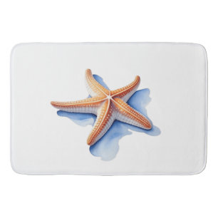 Zeester en blauw silhouet badmat