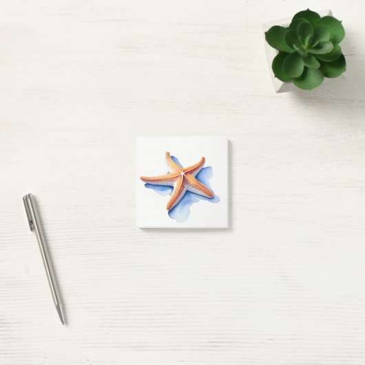 Zeester en blauw silhouet post-it® notes (Kantoor)