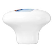 Zeester en blauwe silhouet keramische knop (Zijkant)
