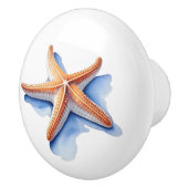 Zeester en blauwe silhouet keramische knop (Rechts)