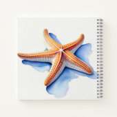 Zeester en Blauwe Silhouet Notitieboek (Achterkant)