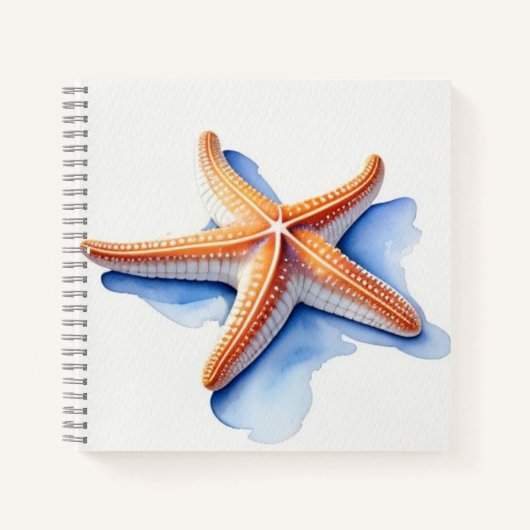 Zeester en Blauwe Silhouet Notitieboek (Voorkant)