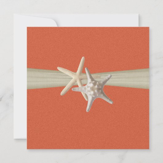 Zeester en Burlap Look Vrijgezellenfeest Kaart (Achterkant)