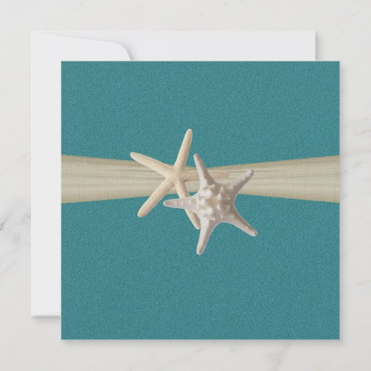 Zeester en Burlap zien er Blauwgroen Vrijgezellenf Kaart (Achterkant)