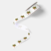 Zeester en hulst Kerstmis Witte Lint (Achterkant)