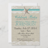 Zeester en kant Baby shower Kaart (Voorkant)