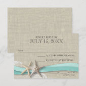 Zeester en Kant Rustieke Respons Kaart (Voorkant / Achterkant)