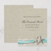 Zeester en Kant Sierlijke Strand Reactiekaart Informatiekaartje (Voorkant / Achterkant)