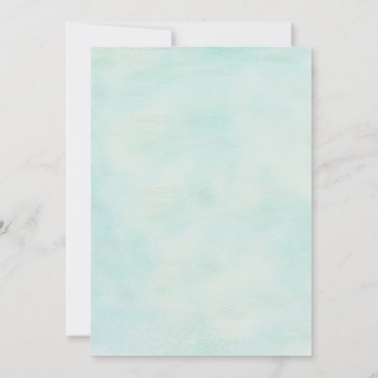 Zeester en Kant Strand Bruiloft Kaart (Achterkant)