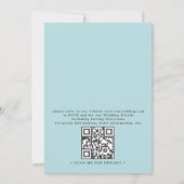Zeester en Kant Strand Oceaanblauwe QR Code Huweli Kaart (Achterkant)