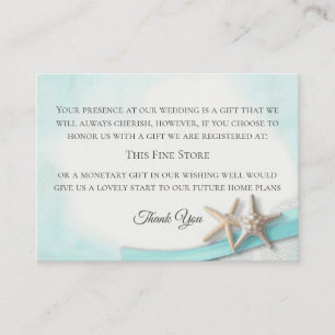 Zeester en Kant  Strand Wishing Well Informatiekaartje