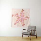 Zeester en Koraal Roze Pastel Wandkleed (In Situ (horizontaal))