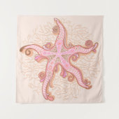 Zeester en Koraal Roze Pastel Wandkleed (Voorkant)
