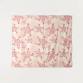 Zeester en Koraal Roze Pastel Wandkleed (Voorkant (horizontaal))