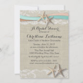 Zeester en lint Aqua Peach Vrijgezellenfeest Kaart (Voorkant)