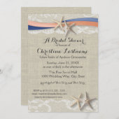 Zeester en lint Blue Coral Vrijgezellenfeest Kaart (Voorkant / Achterkant)