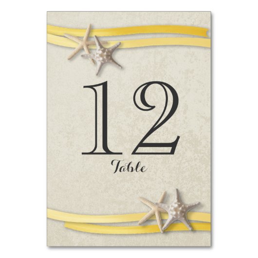 Zeester en lint Geel Tafelnummer (Voorkant)
