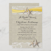 Zeester en lint geel Vrijgezellenfeest Kaart (Voorkant / Achterkant)